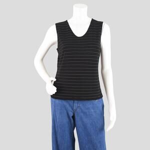 GAP Vintage 90s Tank Top, Black & White Striped, Women's Small